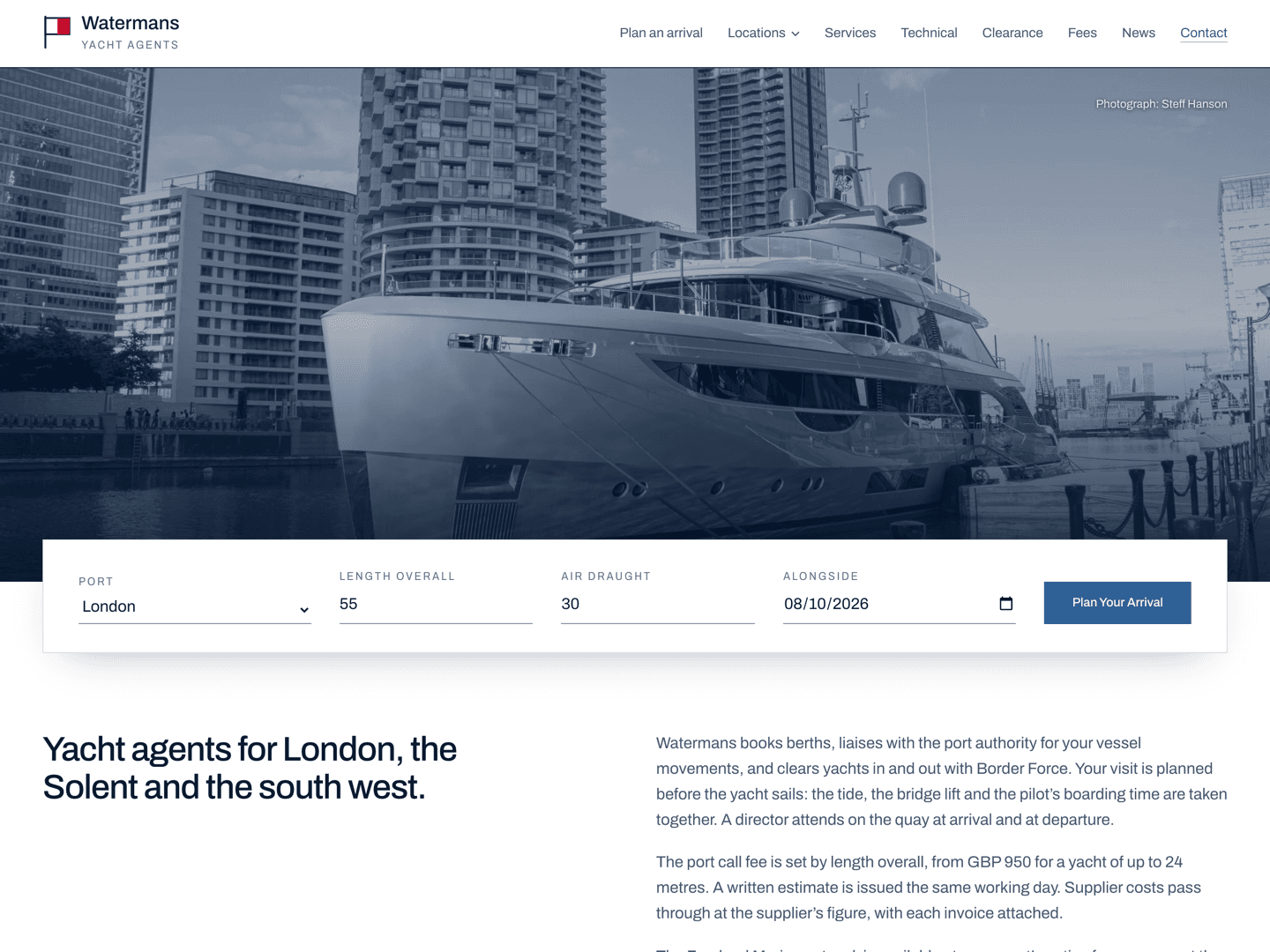 Watermans website screenshot